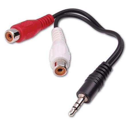 Vanco Vanco International AC3KX Vanco 3.5Mm Stereo Plug To 2 - Rca Female Jacks Y Adapter 6 in. AC3KX